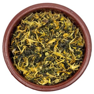 HUNNIC Naturkraft Morgenritt Tee – belebender Kräutertee mit Brennnessel, Ringelblume und Grüntee, handgemacht für Energie und Fokus am Morgen.