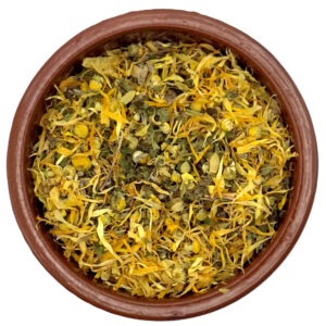 HUNNIC Naturkraft Stillergold Tee – sanfter Kräutertee mit Melisse, Kamille, Lavendel und Ringelblume, handgemacht für Ruhe und Entspannung.