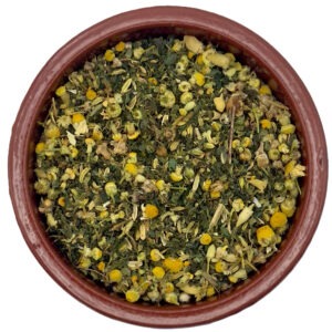 HUNNIC Naturkraft Morgenmut Tee – milder Kräutertee mit Kamille, Fenchel und Brennnessel, handgemacht für Kinder und Familien.